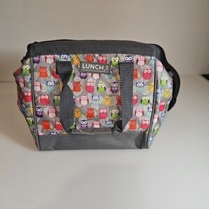 Colorful Owl Print Lunch Bag